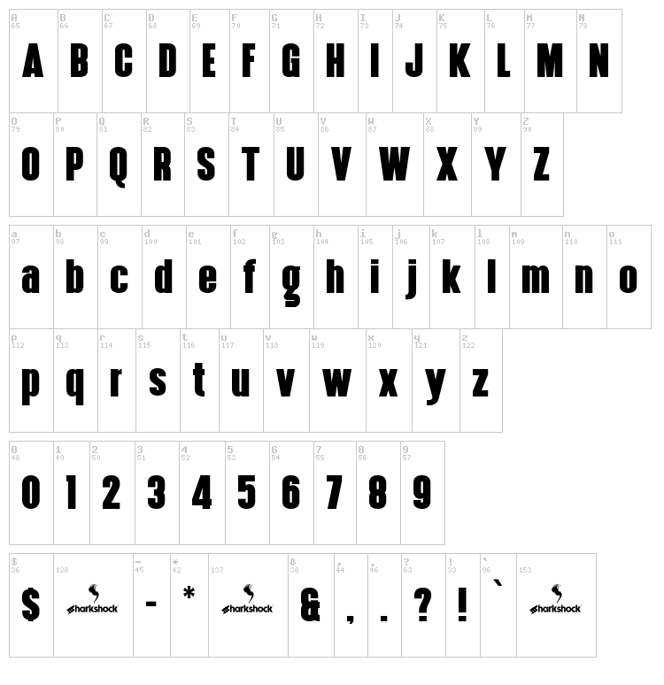 Hennigar font map